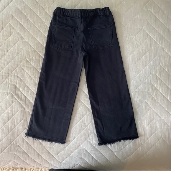 Navy denim wide leg cropped jeans - Picture 2 of 4